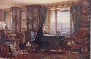 William Gershom Collingwood John Ruskin in his Study at Brantwood Cumbria USA oil painting artist
